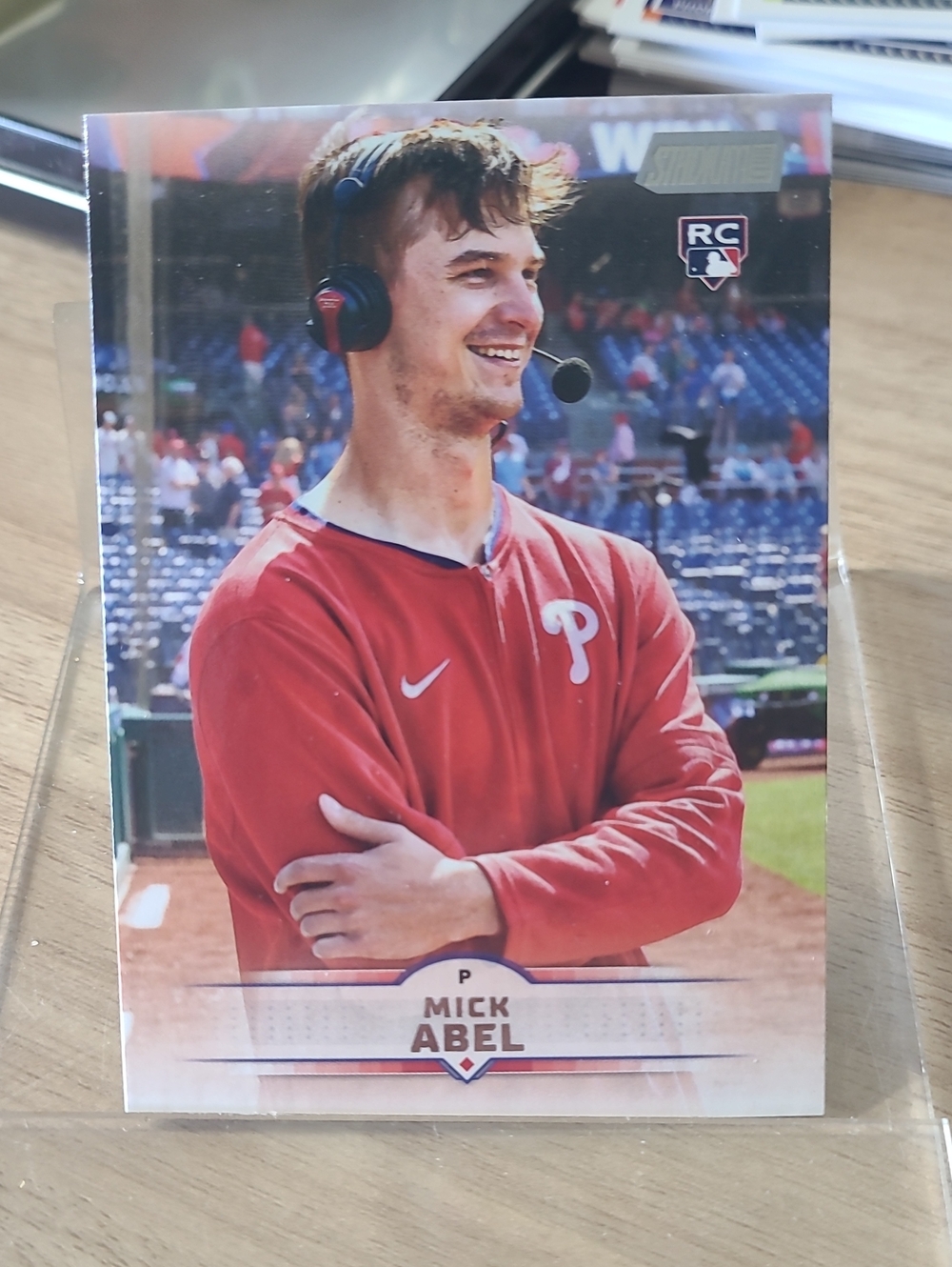 Topps Red Philadelphia Phillies Player Card - Mick Abel 2025 Stadium Club